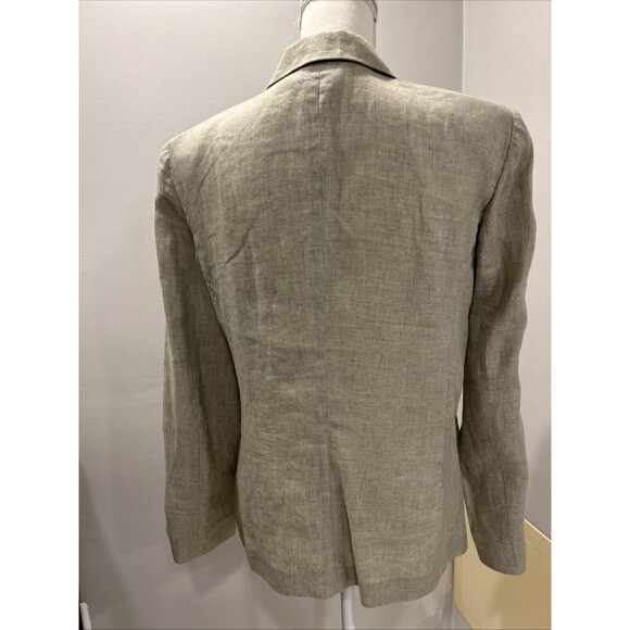 Vintage Liz Claiborne Linen Button Down Shirt Size 14 Long Sleeve Beige/grey - Picture 4 of 7